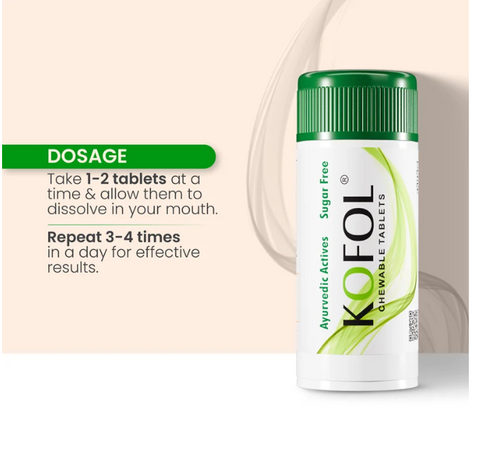 Kofol Chewable Tablets for Sore Throat, Dry Cough & Throat Irritation